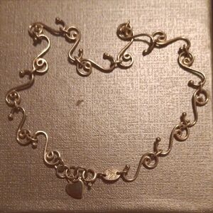 Silpada 925 Sterling Silver Heart Charm Ankle Bracelet